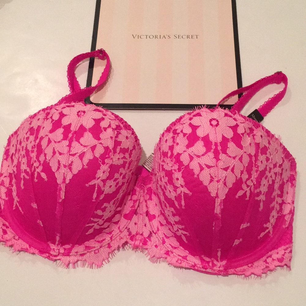 Victoria’s Secret dream angel floral Lace Pink Bra